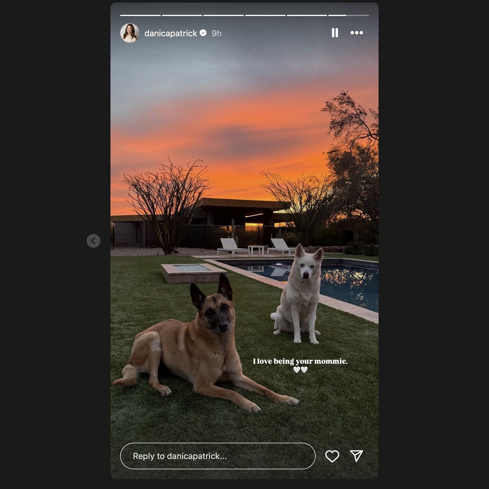 Screengrab from Danica Patrick's Instagram story (@danicapatrick)